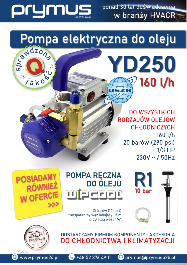 Pompa elektryczna ładowania oleju Prymus HVACR