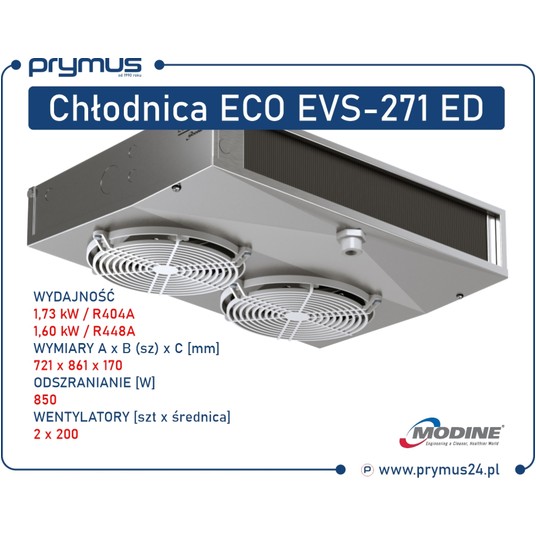 Chłodnica powietrza ECO EVS-271 ED - parownik chłodniczy do komór chłodniczych -zdjęcie numer 1