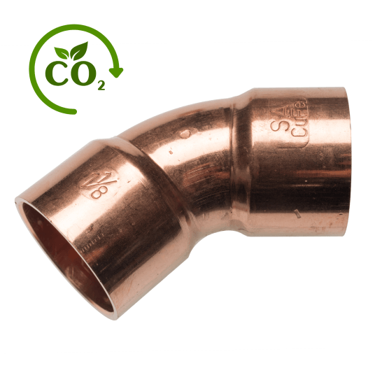 Cu K65 Łuk 45° LWxLW 3/4" RefHP • dwukielichowy