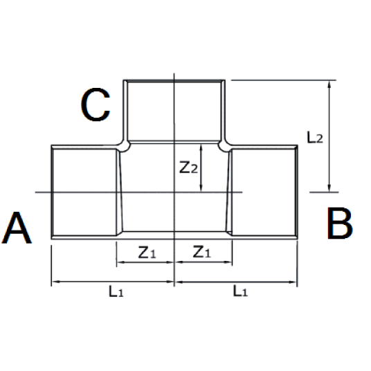 Cu K65 Trójnik LWxLWxLW 1.5/8" Conex
