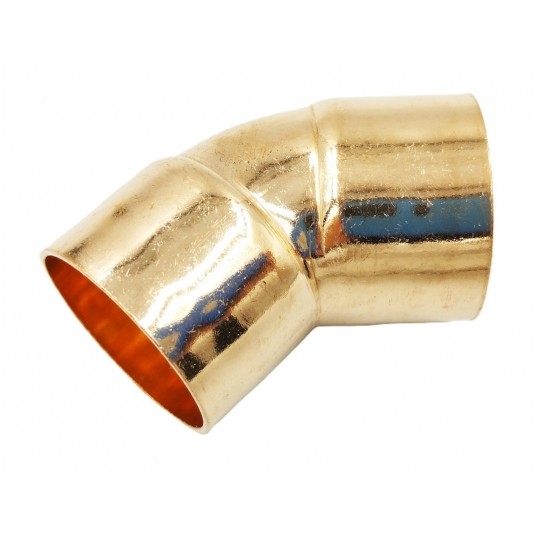 Cu Łuk 45° LWxLW 28mm do lutowania • dwukielichowy Besco -zdjęcie numer 1