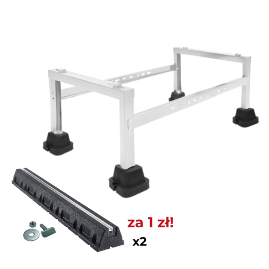 Podstawa pompy ciepła agregaty klimatyzatory HP-A • 360kg • biała • 2 x rubbery 600mm w komplecie