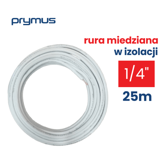 Rura miedziana calowa 1/4"x0,80 mm w otulinie 25m VEOsplit