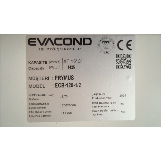 Skraplacz Evacond ECB-125-1/2 zam TK-1500