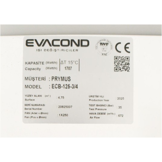 Skraplacz Evacond ECB-125-3/4 zam. TK-1900