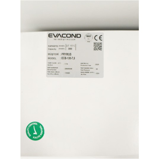 Skraplacz Evacond ECB-130-7,5 zam TK-3000