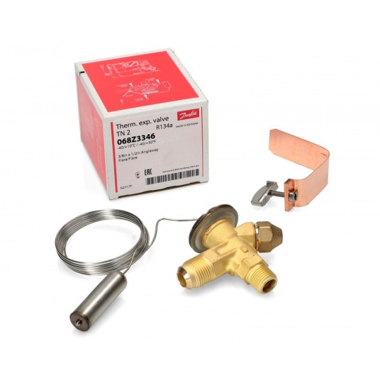 Termostatyczny zawór rozprężny Danfoss T2 R134a / R513A • skręcany