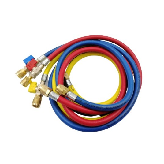 Wąż 180 cm 1/4" z zaworem czerwony Refco