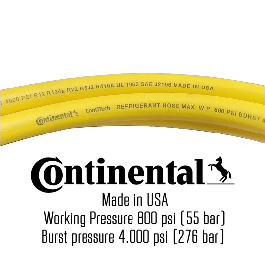 Wąż serwisowy 150 cm 5/16" z zaworem Continental • czerwony