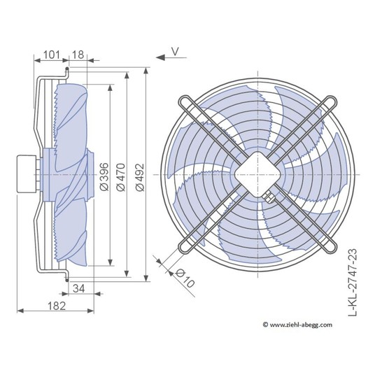 Wentylator osiowy Ziehl-Abegg FN040-4EK.0F.V7P2 • 230V • 400mm -zdjęcie numer 2
