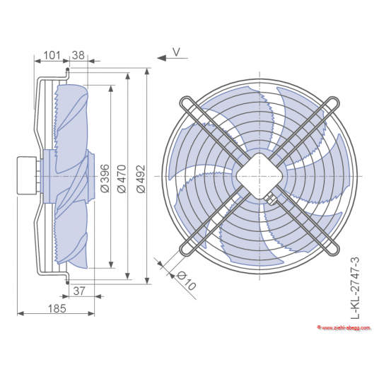 Wentylator osiowy Ziehl-Abegg FN040-6EK.0F.V7P1 • 130W • 230V -zdjęcie numer 2