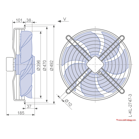 Wentylator osiowy Ziehl-Abegg FN040-6EK.0F.V7P1