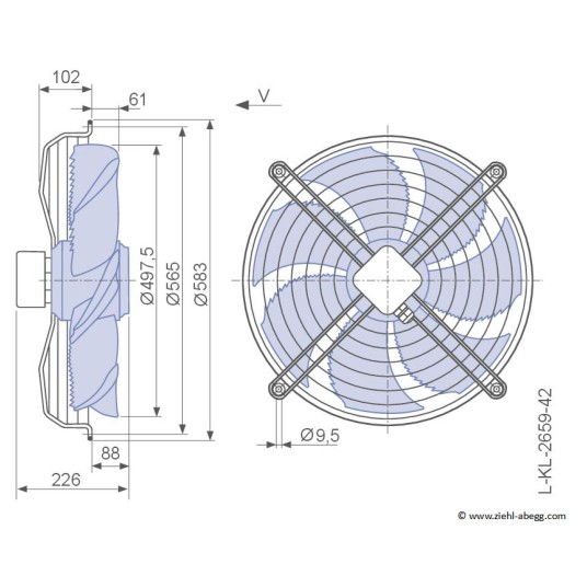 Wentylator osiowy Ziehl-Abegg FN050-4EK.4I.V7P1