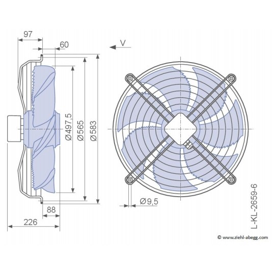 Wentylator osiowy Ziehl-Abegg FN050-VDK.4I.V7P1 • 490W • 400V -zdjęcie numer 2