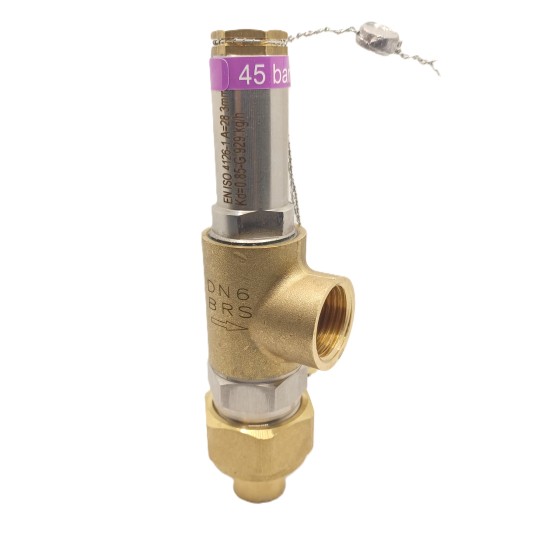 Zawór bezpieczeństwa DN6 1/2" / Ø12 x G1/2 • 45 bar • E.C.A. 601011045-045