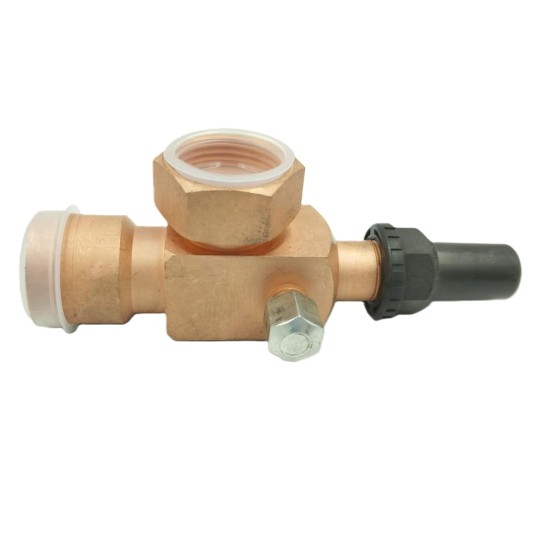 Zawór Rotalock 1.1/4 (12UNF) x 1 1/8" • kątowy • z uszczelką