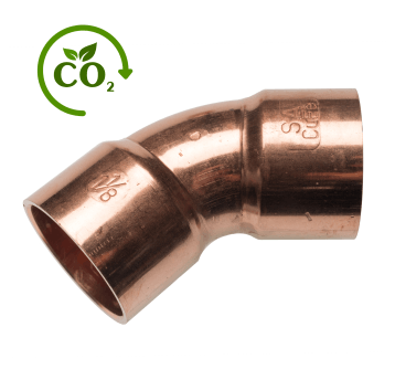 Cu K65 Łuk 45° LWxLW 3/4" RefHP • dwukielichowy