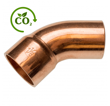 Cu K65 Łuk 45° LZxLW 5/8" RefHP Thunder • jednokielichowy