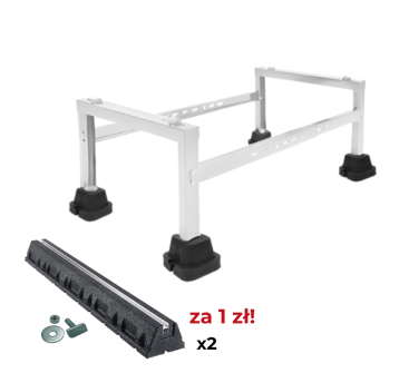 Podstawa pompy ciepła agregaty klimatyzatory HP-A • 360kg • biała • 2 x rubbery 600mm w komplecie