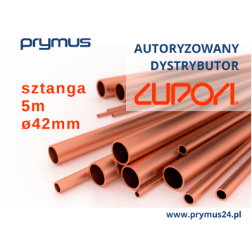 Rura miedziana metryczna 42x1,5mm Cupori 210 Ref • sztanga 5m • Cu-DHP • R290