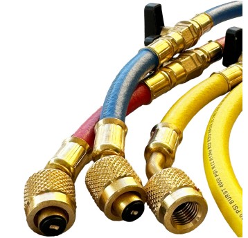 Wąż serwisowy 150 cm 5/16" z zaworem Continental • żółty