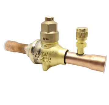 Zawór odcinający kulowy 1/2" • lutowany • 130 bar • do CO2 • z przyłączem serwisowym • E.C.A. 601017991